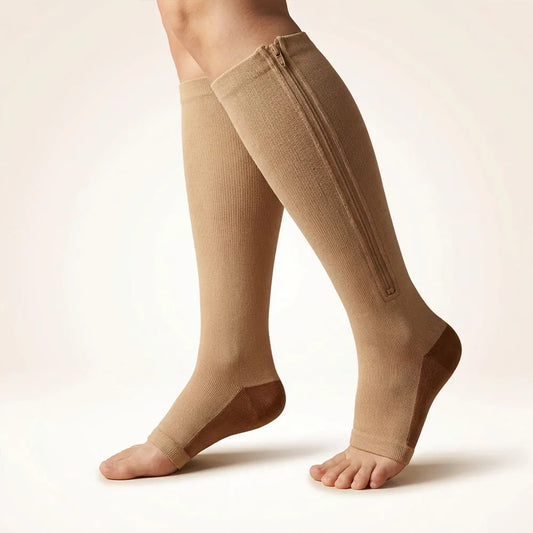 Zip Compression Knee-High Socks