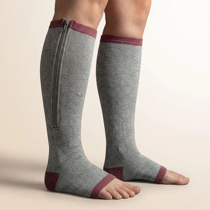Zip Compression Knee-High Socks